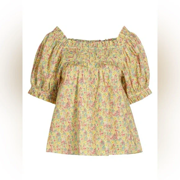 Doen Farley blouse in liberty chrysanthemum sky floral print - Picture 2 of 9